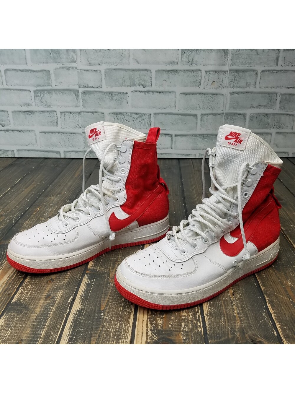 Nike Sf Air Force 1 High University Red 2018 Size 9.5 Red / White - AR1955-100
